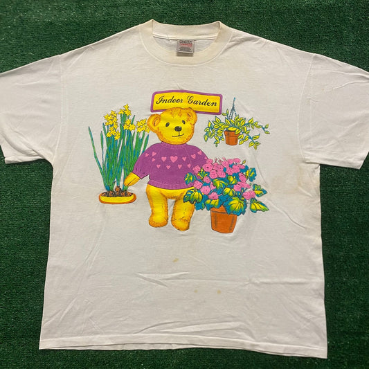 Flower Garden Teddy Bear Vintage Grandma T-Shirt