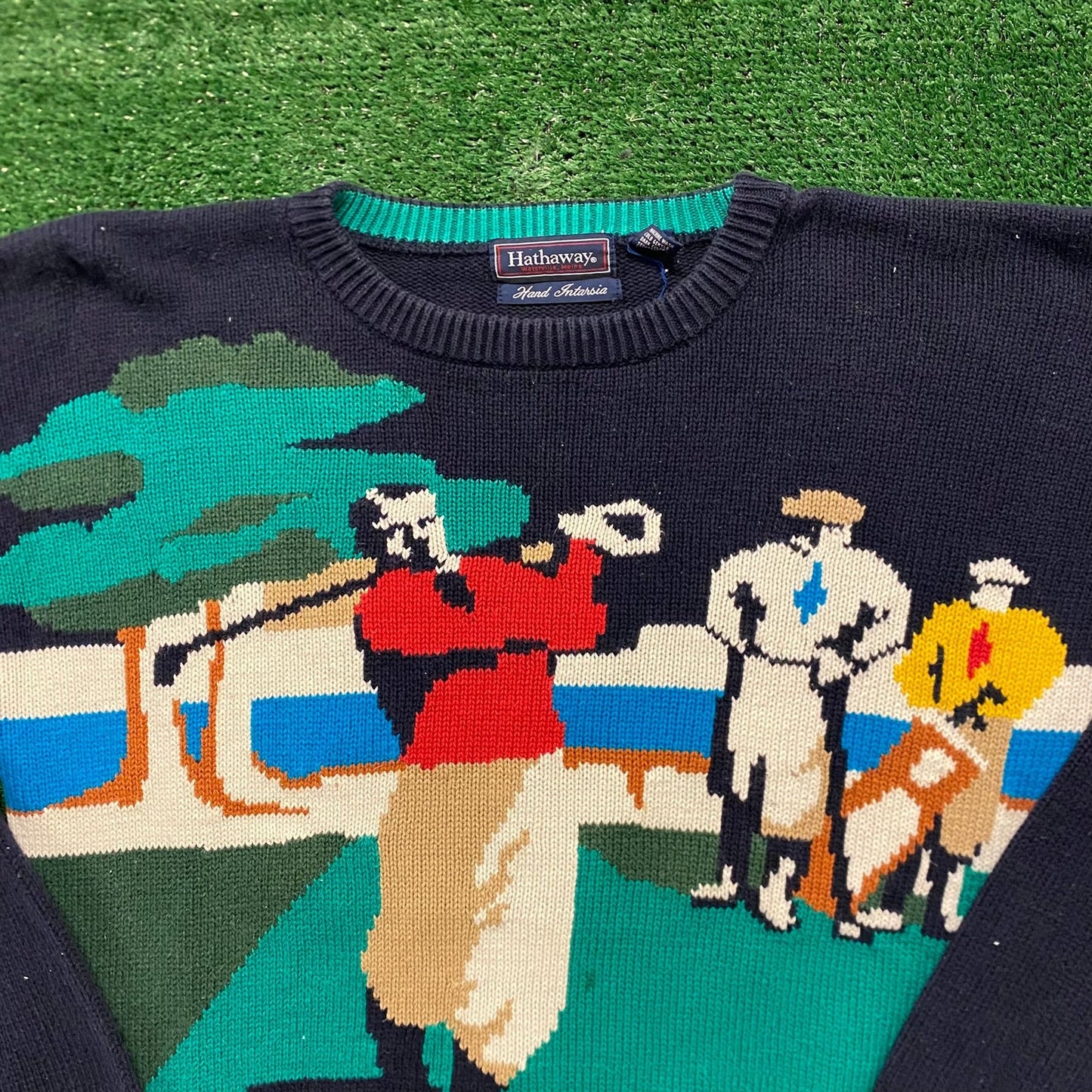 Golf Art Vintage 90s Knit Sweater