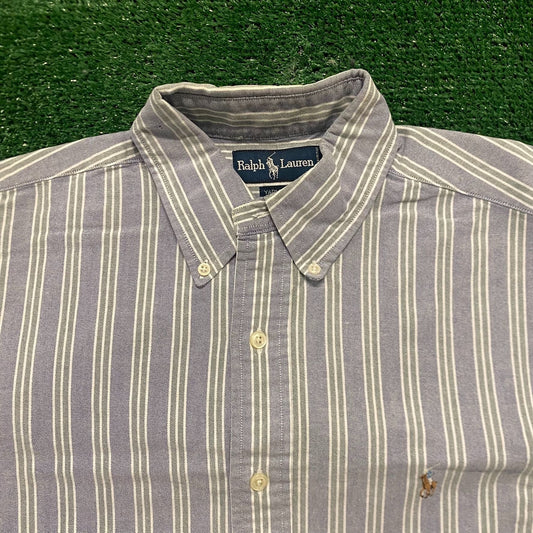 Ralph Lauren Striped Vintage Preppy Button Up Oxford Shirt