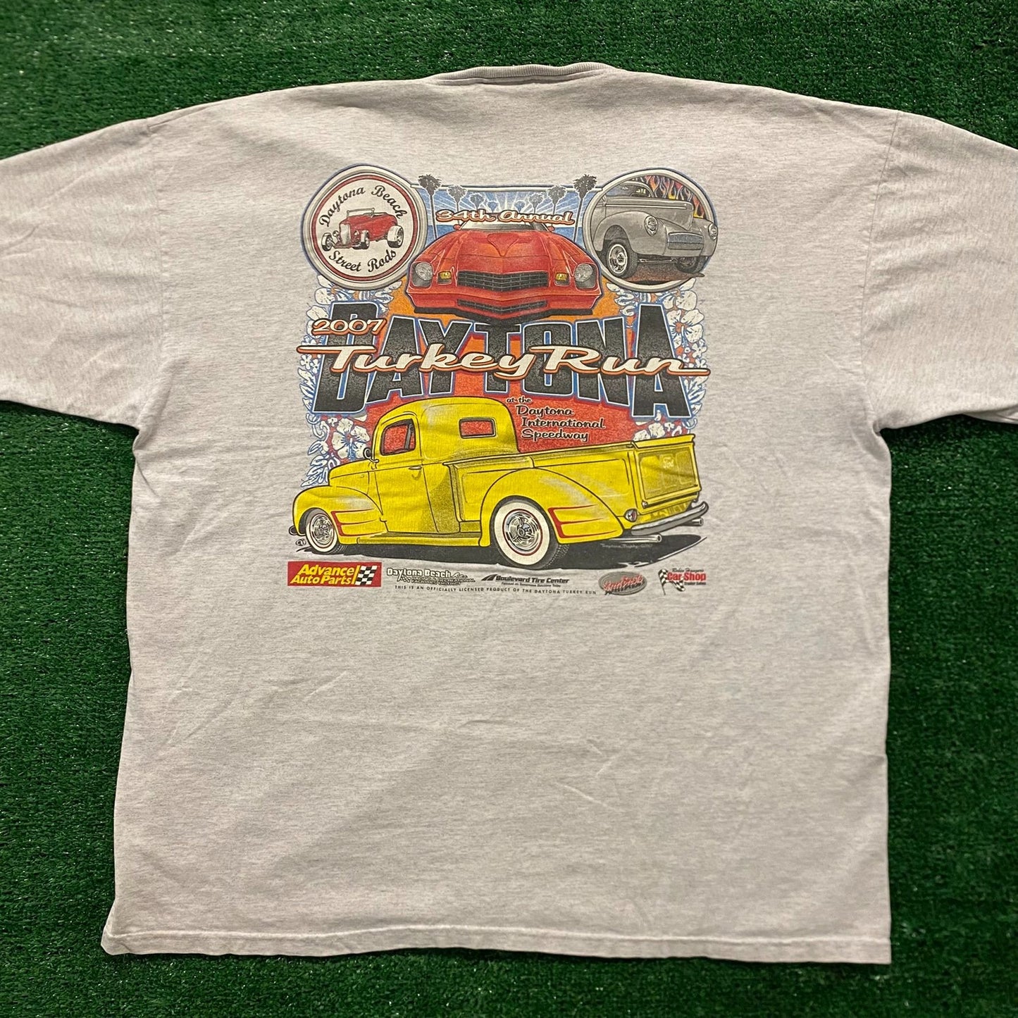 Daytona Turkey Run Hot Rods Vintage Racing T-Shirt