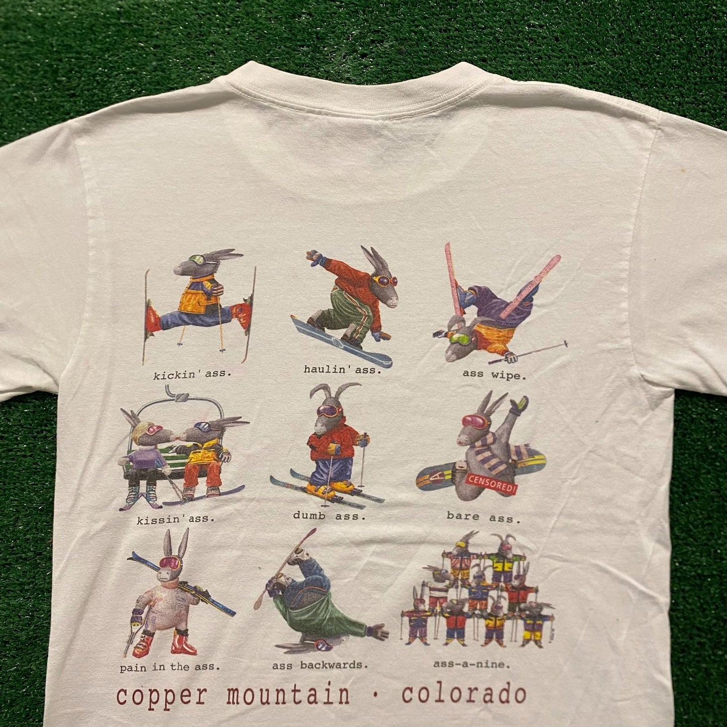 Colorado Skiing Donkey Vintage Humor T-Shirt