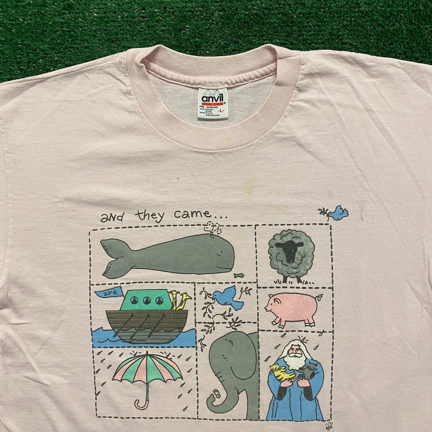 Noah's Ark Vintage Cartoon Animals T-Shirt