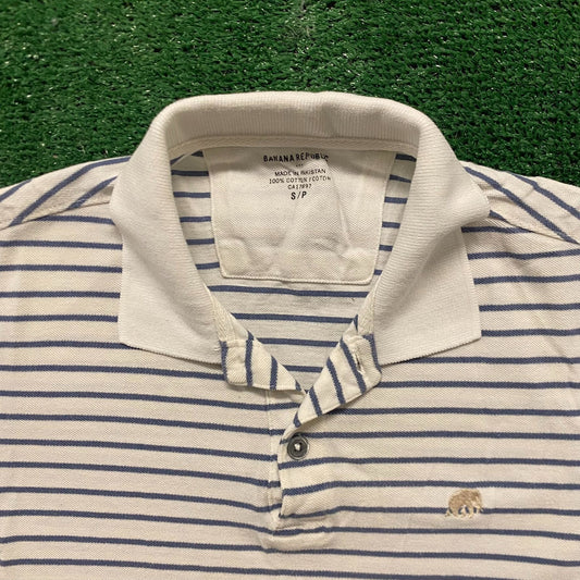 Banana Republic Striped Vintage Preppy Polo Shirt