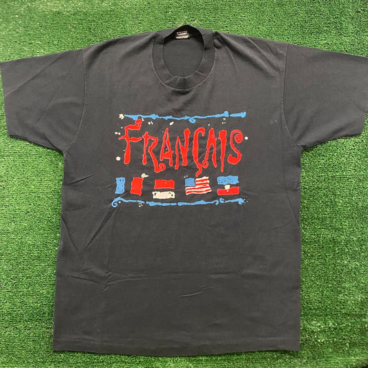 France French Language Vintage 90s T-Shirt