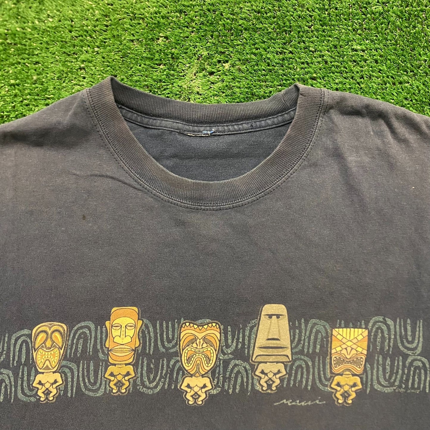 Tiki Tribal Native Vintage Grunge Skater T-Shirt