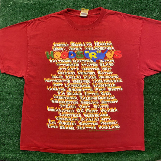 Hoods R Us Vintage Parody Rap Hip Hop T-Shirt