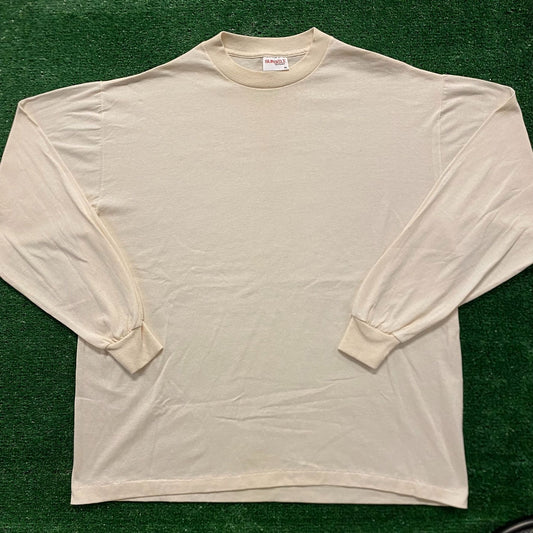 Off White Cream Vintage 90s Blank Plain T-Shirt