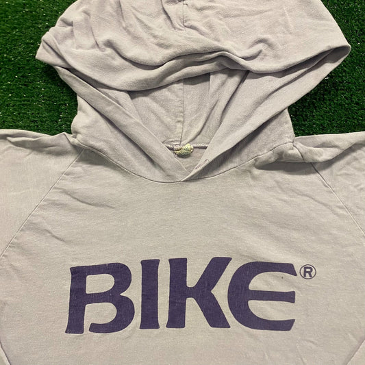 Vintage 80s Essential Bike Spell Out Single Stitch Hoodie
