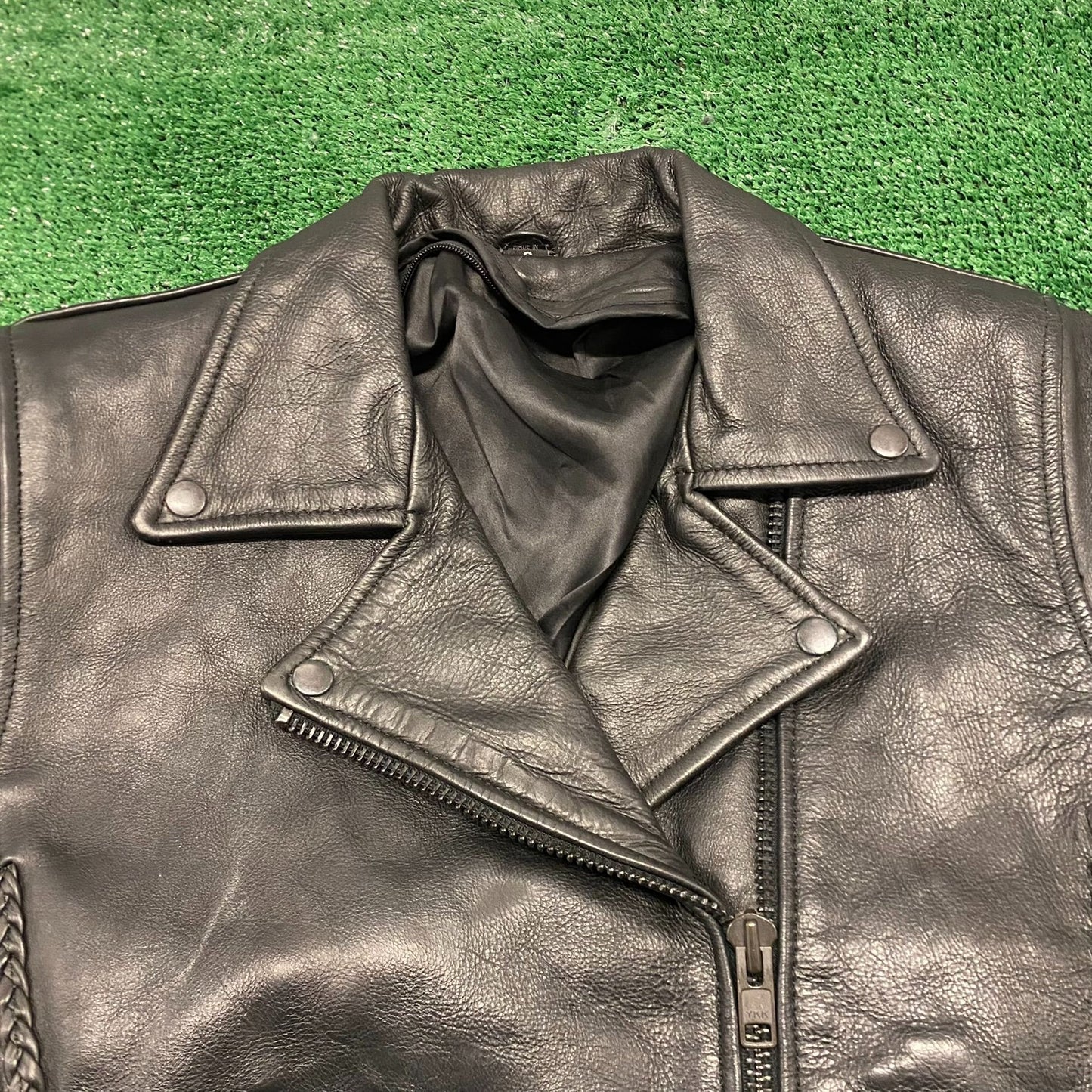 Biker Style Vintage Leather Motorcycle Moto Jacket