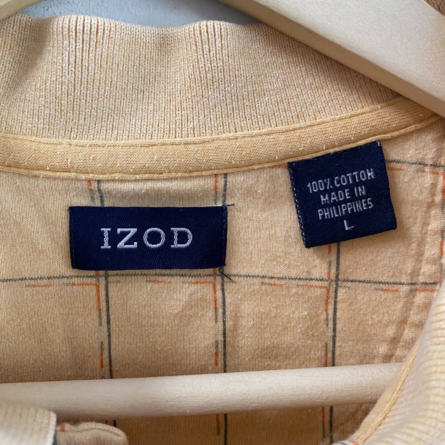 Vintage IZOD Windowpane Polo Shirt