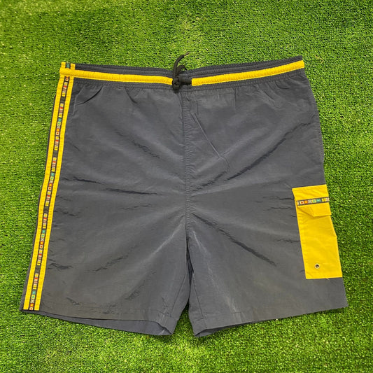 Flags Print Vintage Preppy Swim Shorts