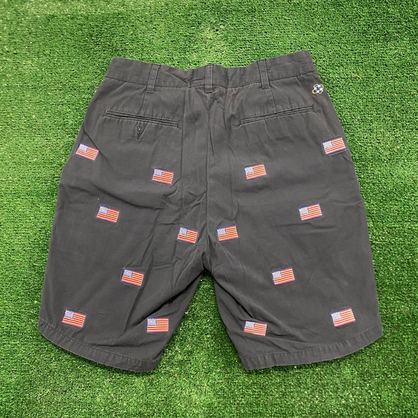 USA American Flag Vintage Preppy Casual Chino Shorts