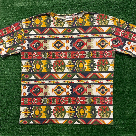 Vintage 90s Essential Aztec Geometric T-Shirt