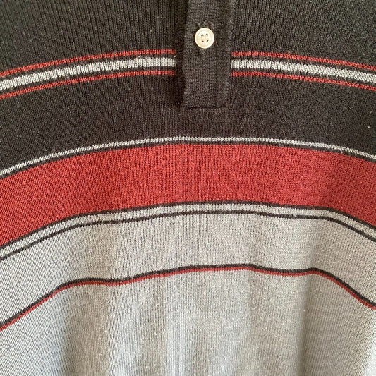 Vintage Striped Rugby Polo Sweater