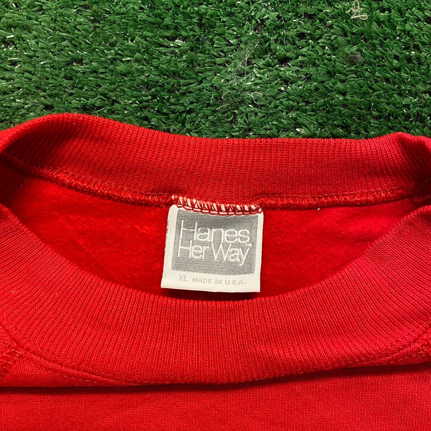 Red Vintage 90s Blank Crewneck Sweatshirt