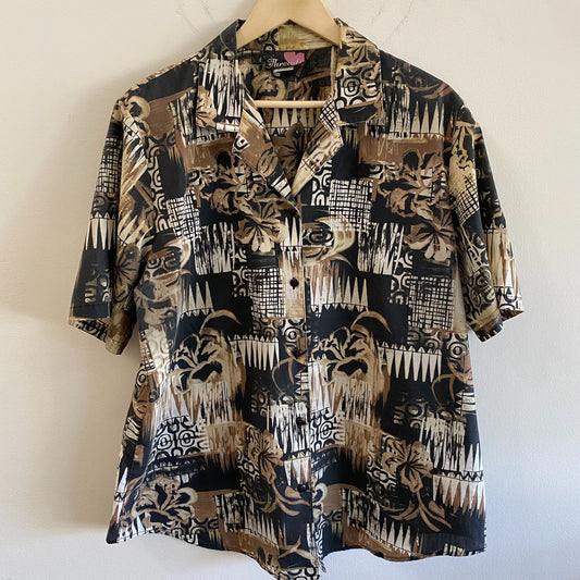 Vintage Threads Floral Hawaiian Shirt