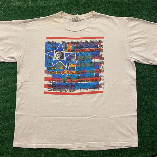 Mitre Volleyball Nations Flags Vintage 90s Sports T-Shirt