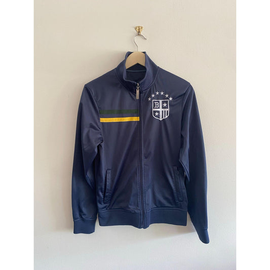 Men's Navy Blue Brazil Soccer Full Zip Athletic Jacket S