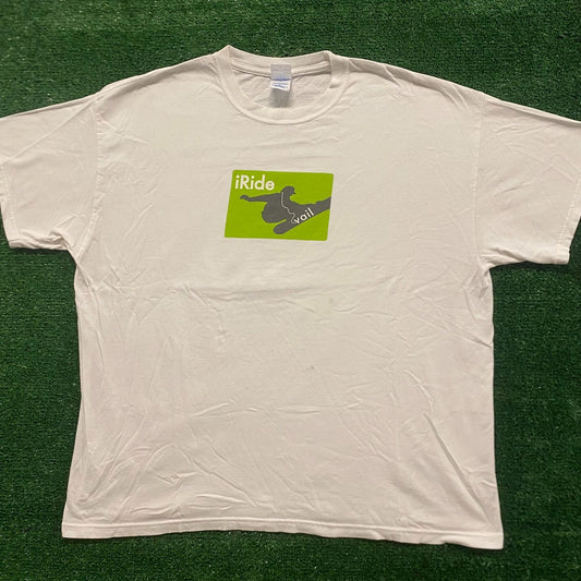 Vail Snowboarding iRide Vintage Apple Mac Style T-Shirt
