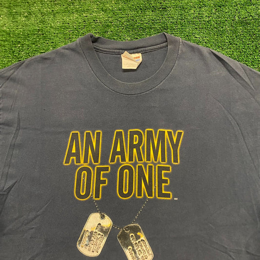 One Man Army Dog Tags Vintage Military T-Shirt