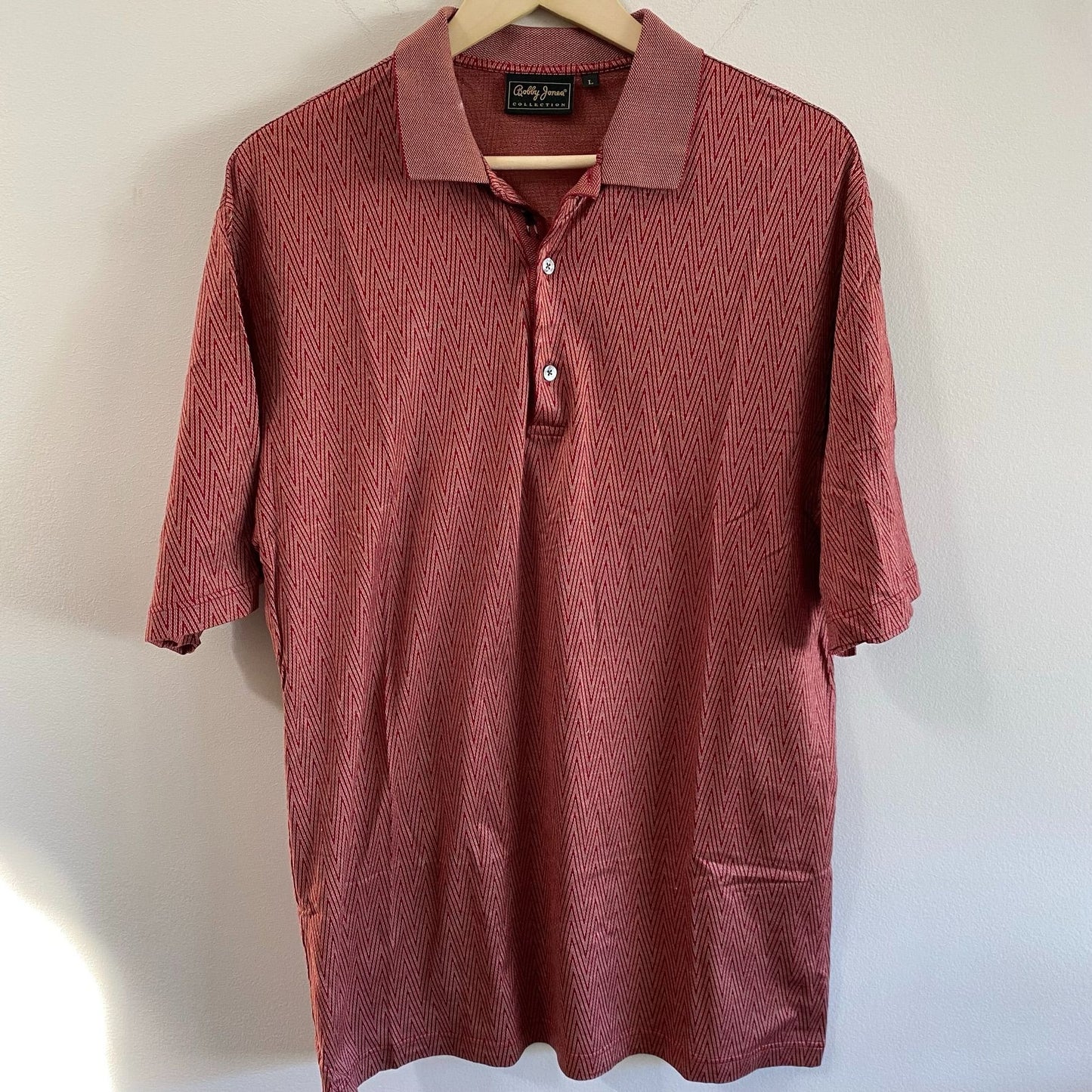 Bobby Jones Red Geometric Polo Shirt