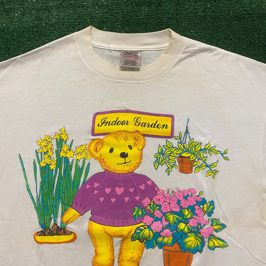 Flower Garden Teddy Bear Vintage Grandma T-Shirt