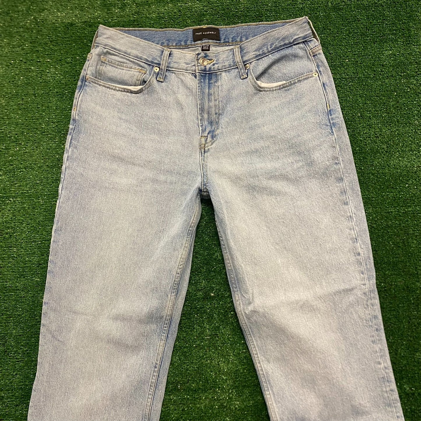 Stonewashed Faded Vintage Denim Jeans Pants