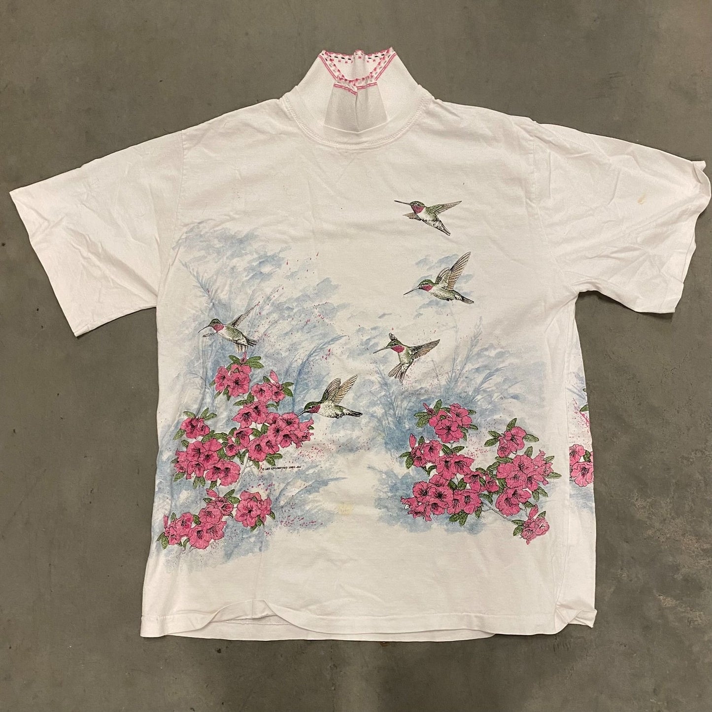 Birds Floral Vintage Polo Shirt