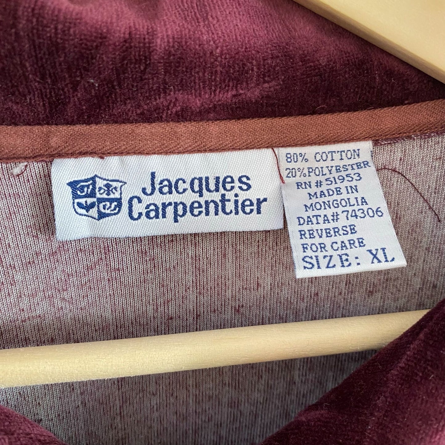 Jacques Carpentier Velour Pullover Sweatshirt