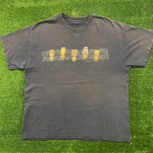 Tiki Tribal Native Vintage Grunge Skater T-Shirt