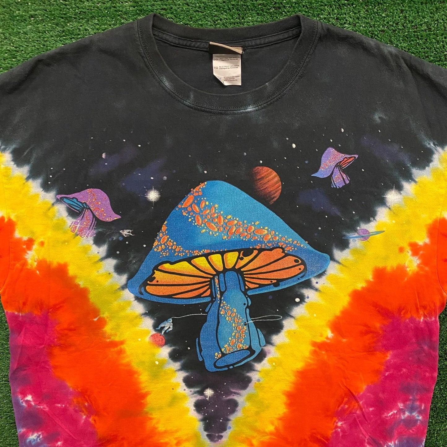 Liquid Blue Space Mushroom Vintage T-Shirt