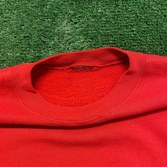 Red Basic Plain Blank Vintage 90s Crewneck Sweatshirt