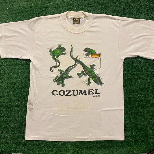 Cozumel Mexico Lizards Vintage 90s Tourist T-Shirt
