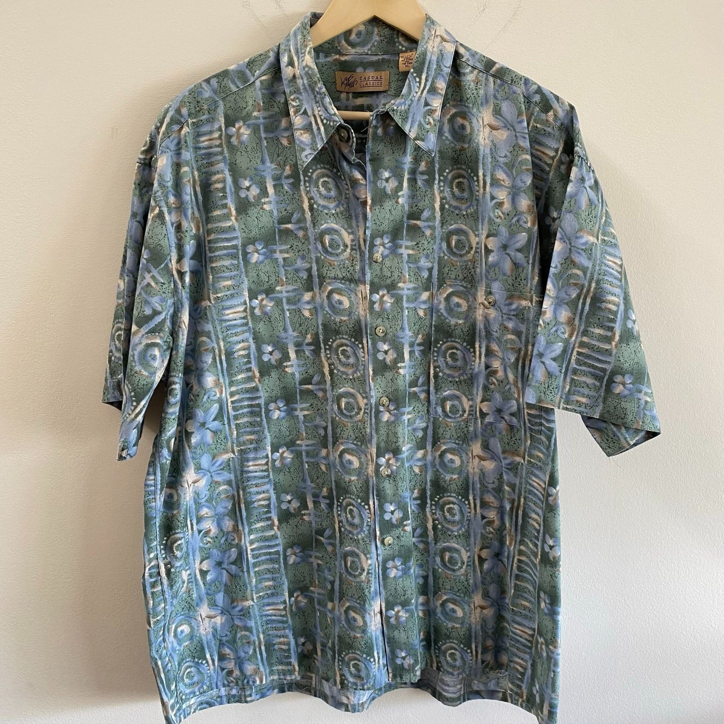 Lord & Taylor Green Floral S/S Shirt
