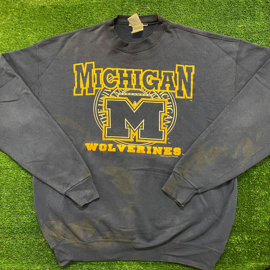 Michigan Wolverines Vintage 90s College Crewneck Sweatshirt