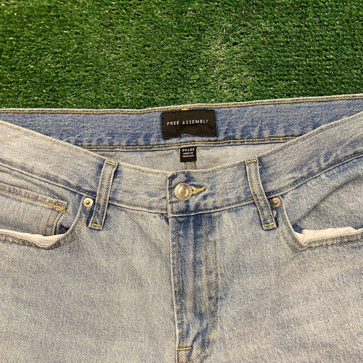 Stonewashed Faded Vintage Denim Jeans Pants