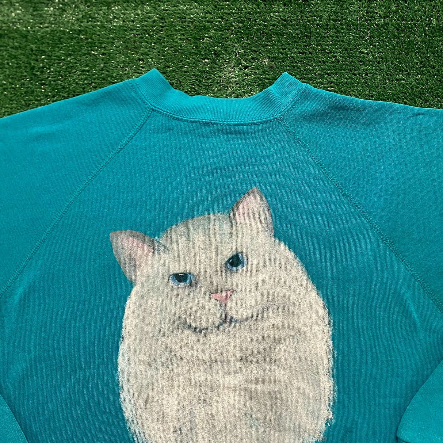 Cats Art Painting Vintage 90s Animal Crewneck Sweatshirt