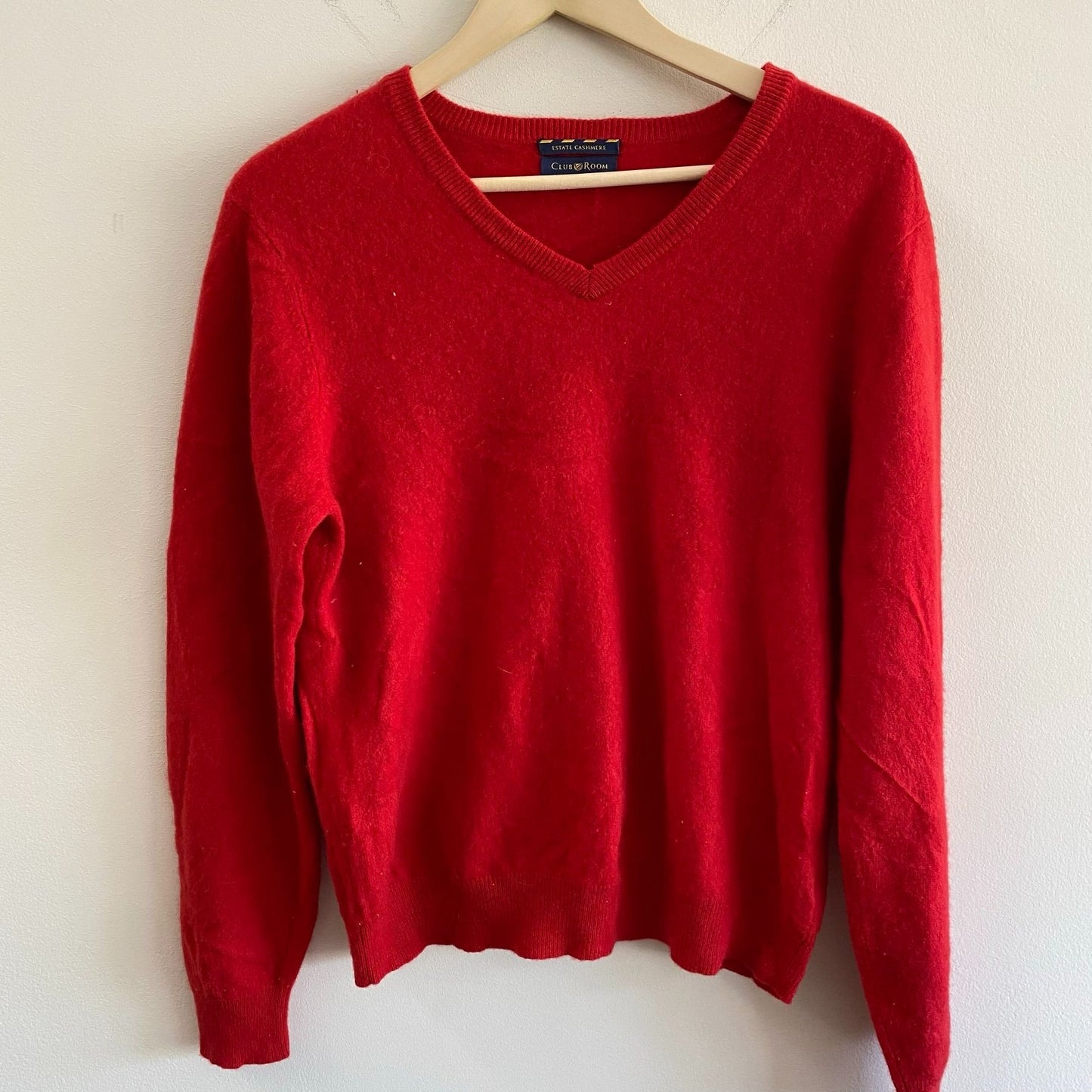 Red Estate Cashmere V-Neck Sweater