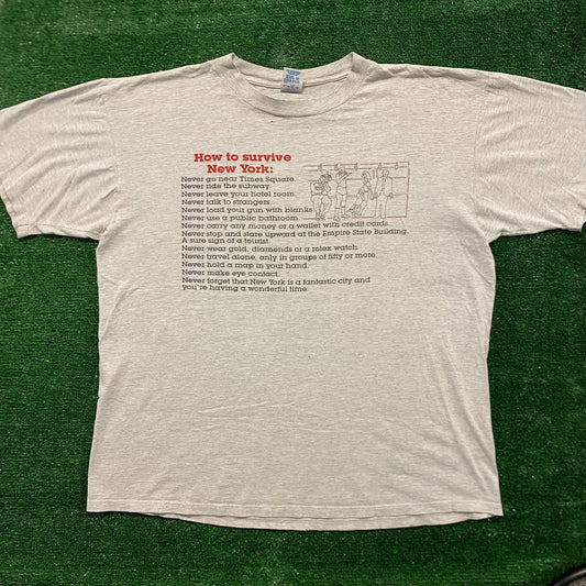 How to Survive New York Vintage NY Humor T-Shirt