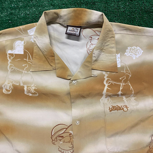 South Pole Vintage Camp Collar Printed Shirt