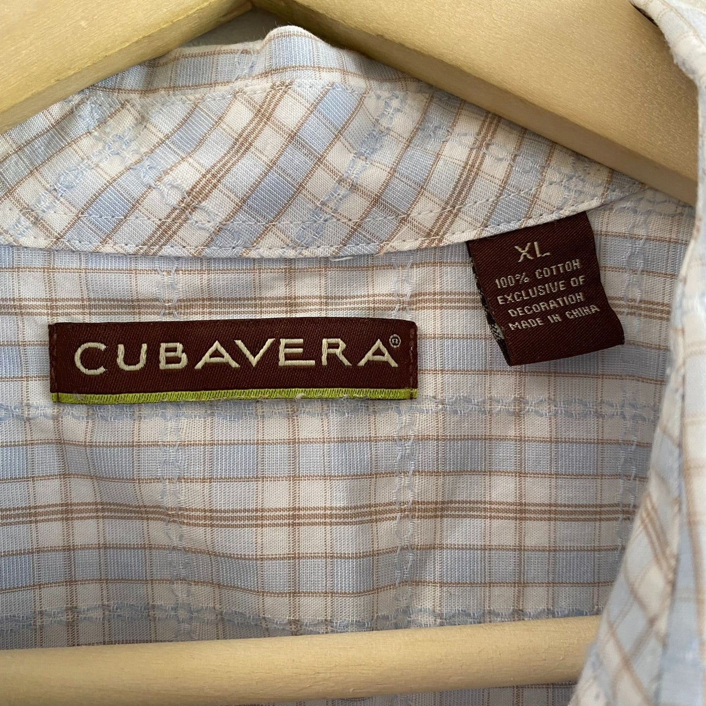 Cubavera Blue Plaid S/S Shirt