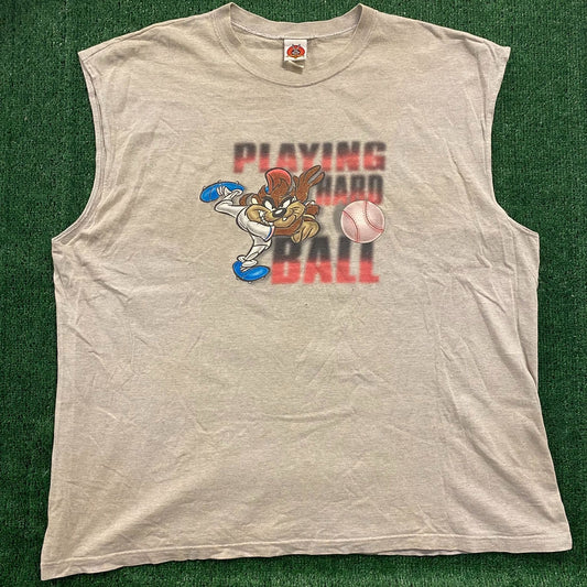 Taz Baseball Vintage 90s Cartoon Tank
